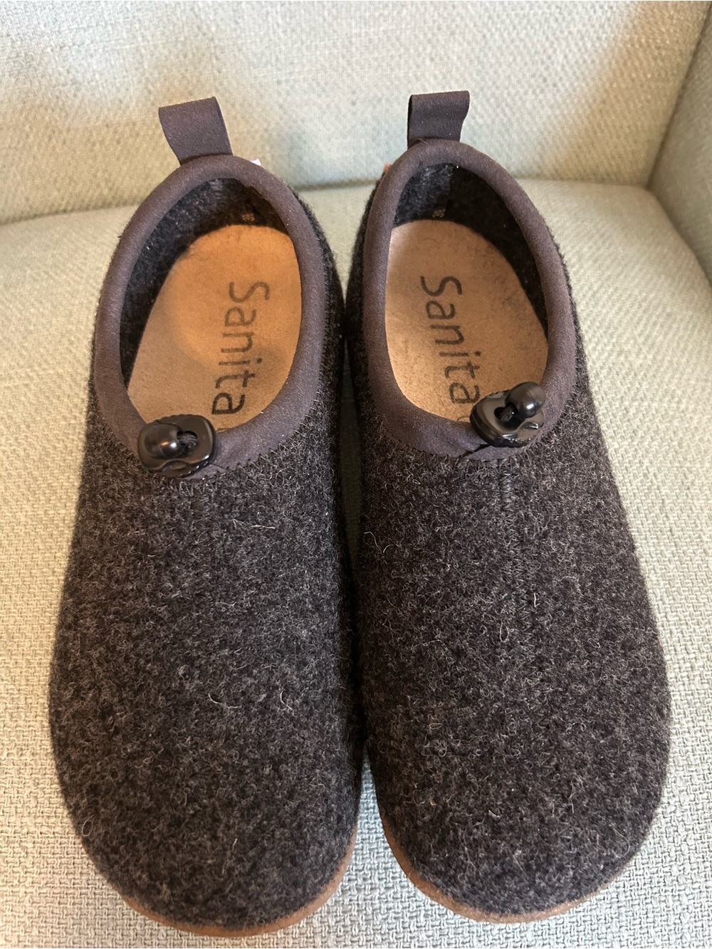 Sanita Samso Dark Gray Wool Slippers